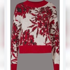 Autograph Jacquard Print Round Neck Jumper/Sweater